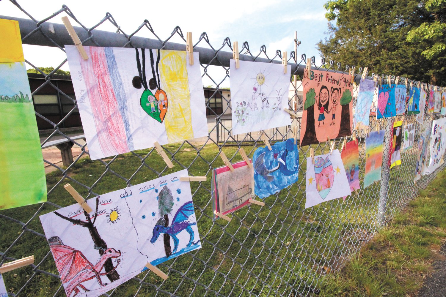 NO BARRIER TO THE ARTS: Visitors to the Cedar Hill School Arts Night on Wednesday were greeted with a fluttering display of original work.